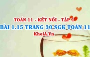 Bài 1.15 trang 30 SGK Toán 11 tập 1 Kết nối tri thức